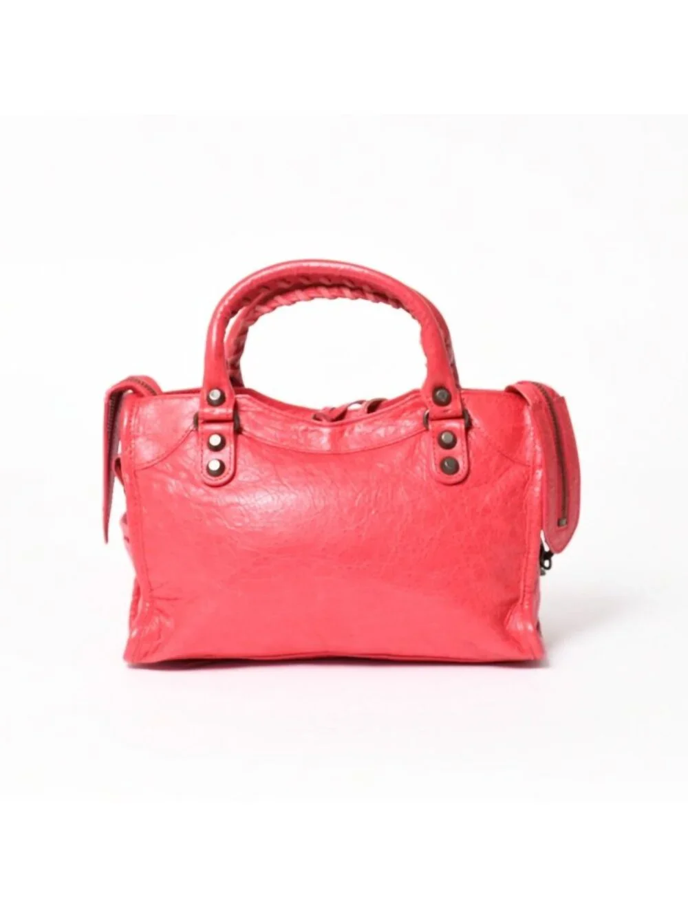 Balenciaga Classic Mini City 2-Way Shoulder Bag Leather Red Pink